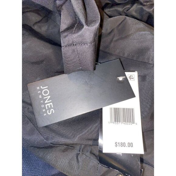 Jones New York Hooded Black Snap-Collar Raincoat Size Small NWT - Picture 9 of 9